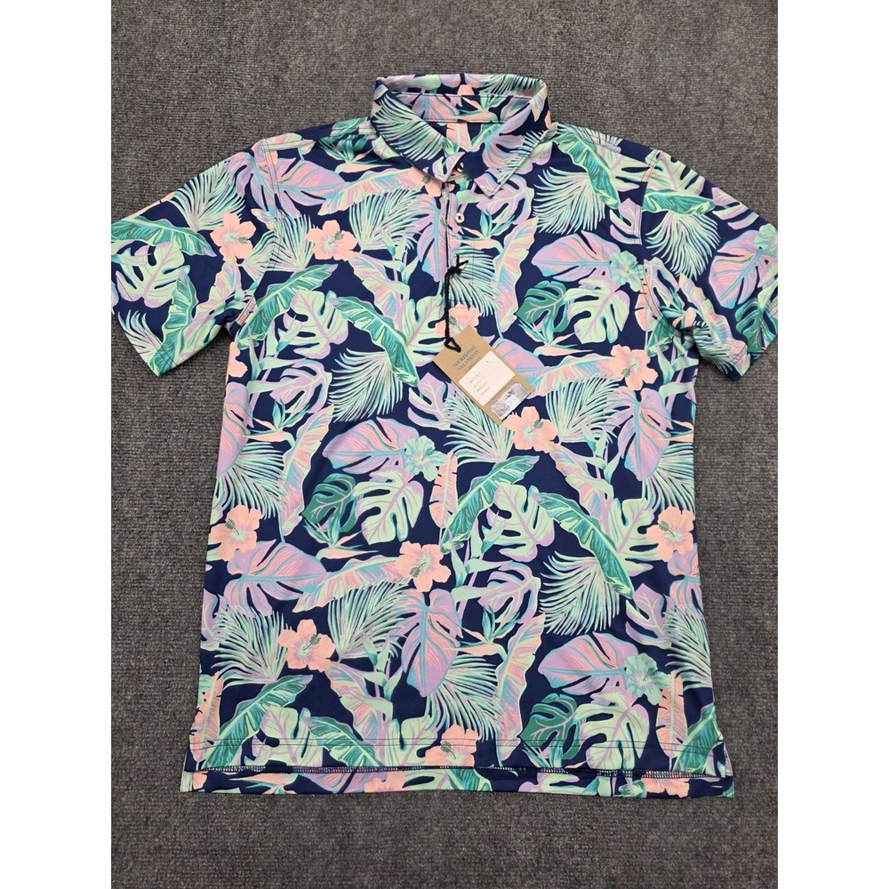 Chubbies Performance Polo 2.0 Isle of Palm Tropical Hawaiian Golf Polo Shirt - M